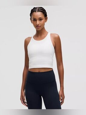 SOLD Lululemon Swiftly Tech Cropped Racerback Tank Top 2.0 size 4 White WHT